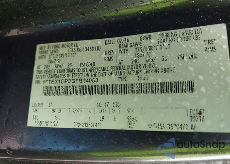 2016 Ford F-150 Xlt z USA, uszkodzony, nr VIN 1FTEX1EP8GFB24053